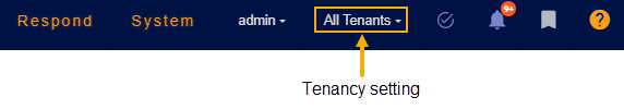 Screen capture of tenancy setting