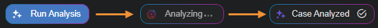 Image showing the three states of the Run Analysis icon