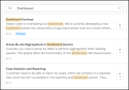 Screen capture of the seach tool in the product roadmap