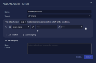 Screen capture of the "Add an Alert Filter" dialog box