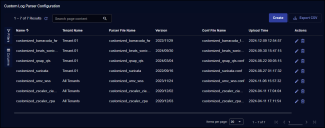 Screen capture of the Custom Log Parser Configuration page